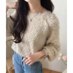 ショッピングリボン ニット セーター バックリボンシャギーニット レディース