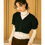 ショッピングパフスリーブ カーディガン Puff sleeve half cardigan / パフスリーブハーフカーディガン レディース