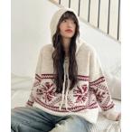 ショッピングダンス ニット セーター 「Good Riddance」フード付き ノルディック プルオーバーニット レディース