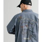 シャツ KRIFF MAYER クリフメイヤー 刺繍インディゴシャンブレーシャツ/胸ポケット長袖デニムシャツ 2514000 メンズ レディース