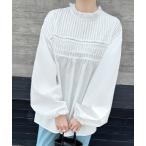 ショッピングネックリング tシャツ ヨークシャーリング×ボリューム袖ブラウス レディース