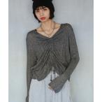 ニット セーター フロントシャーリングラメニット レディース