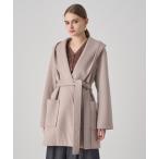 コート アウター カシミヤ混フードガウンコート レディース