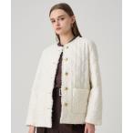 コート アウター フラッグツイードキルティングコート レディース
