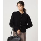 カーディガン モールヤーン クルーネック カーディガン ウォッシャブル レディース