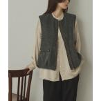 ベスト ジレ バルーン ツィードベスト レディース