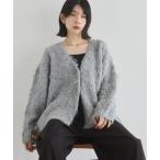 カーディガン 起毛シャギー ニットカーディガン レディース