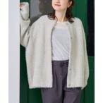 カーディガン フェザーヤーンニットカーディガン レディース