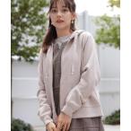 ショッピングブローチ パーカー 「マシンウォッシャブル・UVケア・大人可愛い」リボン刺繍ダンボールZIPフーディ レディース