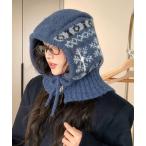 ニット帽 ニットキャップ ノルディック柄バラクラバニットキャップ レディース