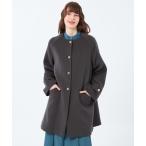 ノーカラーコート コート 「WELBURY NO COLLAR（ウェルベリーノーカラー）」ウールメルトン製 レディース