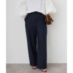 スラックス パンツ フランネルワイドストレートパンツ レディース