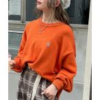 ニット セーター 「m_rex」ミニ恐竜ワッペンもちもちニットプルオーバー レディース