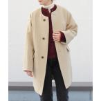 「DANTON」 ノーカラーコート 36 ベージュ レディース