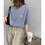 「DANTON」 半袖カットソー L ネイビー レディース