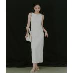 ショッピングノースリーブ 「anuans」 ノースリーブワンピース SMALL アイボリー レディース