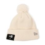 ニット帽 ニットキャップ NEW ERA: ポンポン ワンポイント 刺繍 リブ ニットキャップ 「KIDS」 キッズ 子供
