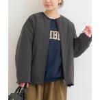 コート アウター パフィーノーカラーサイドジップブルゾン レディース