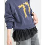 tシャツ 手洗い可 / チュール裾フリルTOPS レディース