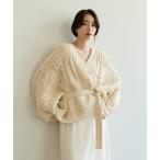カーディガン 「Et」Cable wide cardigan レディース
