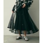 ショッピングロングスカート スカート リボンチュールロングスカート