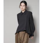 ブラウス シャツ ダブルクロス衿付きハシゴレースブラウス レディース