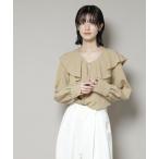 ショッピングnano ブラウス シャツ ビンテージポプリンラッフルカラーブラウス レディース