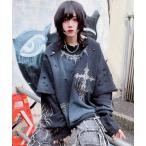 トレーナー スウェット 「REFLEM/レフレム」フェイクレイヤードダメージPO/プルオーバースウェットシャツ レディース メンズ