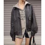ショッピングヴィンテージ商品 ブルゾン アウター ヴィンテージライク合皮ブルゾン レディース