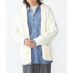 ショッピングショール カーディガン SHIPS: 「手洗い可能」ウールコットン アラン ショール カーディガン メンズ