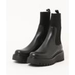 ショッピングショート ブーツ 「CORSO ROMA，9」厚底 ショートブーツ ミドル丈 サイドゴア ブーツソックス レディース