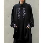 ショッピングローズ シャツ 蛇×蓮刺繍ロングシャツ メンズ