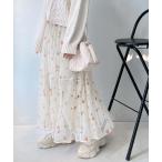 ショッピング花柄 スカート花柄プリーツチュールロングスカート