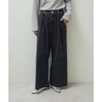 ジーンズ デニム デニムパンツ タックワイドデニムパンツ レディース