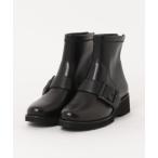 ショッピングウェッジソール ブーツ ベルテッドストレッチショートブーツ レディース