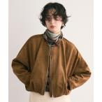 ブルゾン アウター ヴィーガンスエードノーカラーバルーンブルゾン レディース