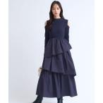 ショッピングティアード ワンピース ティアードフリルドッキングワンピース