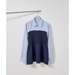 ショッピングブラウス ブラウス シャツ シャツドッキングペプラムニット レディース