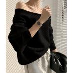 ショッピングオフショルダー ニット セーター オフショルダーセーター レディース