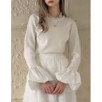 ニット セーター 「MEISM by Re:EDIT」「2025AW PRE ORDER」バルーンスリーブクルーネックニットトップス レディース