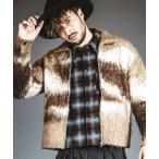 ブルゾン アウター 「NO ID.」Shaggy Jacquard Knit Blouson / シャギー ジャカード ニット ブルゾン メンズ