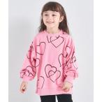 トレーナー  「サラッとスウェット」フラワー ハート 総柄 プリント 裏毛 スウェットトレーナー キッズ 子供服 女の子