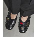 シューズ GRISEレザーSURREALモチーフフラット レディース