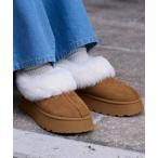 ブーツ ムートンライクボア ボリュームショートブーツ レディース