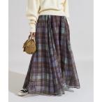 スカート エアリー チェックフレアスカート/シアースカート