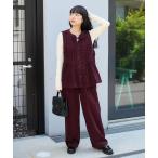 ベスト ジレ コーデュロイ ピンタックベスト「セットアップ対応」 レディース
