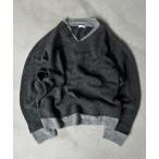  свитер вязаный Layered relax дизайн V шея вязаный мужской женский 