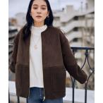 ショッピングスエード ブルゾン アウター スエードボアコンビブルゾン レディース