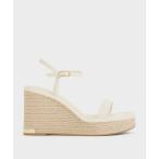 [CHARLES &amp; KEITH] каблук сандалии 23.5cm крем женский 