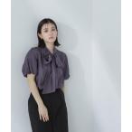 「NATURAL BEAUTY BASIC」 半袖ブラウス SMALL チャコールグレー レディース
